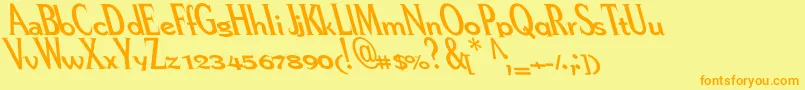 Pere Font – Orange Fonts on Yellow Background