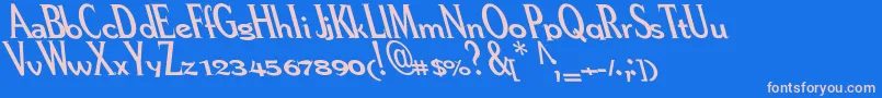 Pere Font – Pink Fonts on Blue Background
