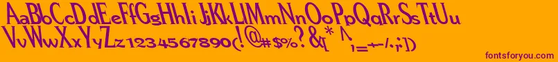 Pere Font – Purple Fonts on Orange Background