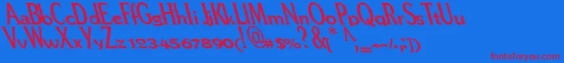 Pere Font – Red Fonts on Blue Background