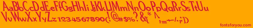 Pere Font – Red Fonts on Orange Background