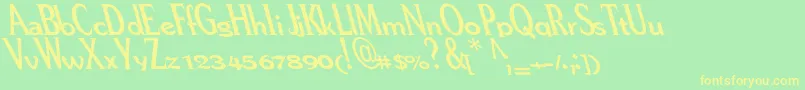 Pere Font – Yellow Fonts on Green Background
