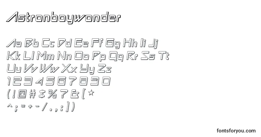 Schriftart Astronboywonder – Alphabet, Zahlen, spezielle Symbole