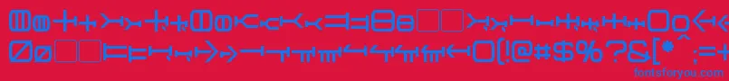 Graalen-Schriftart – Blaue Schriften auf rotem Hintergrund