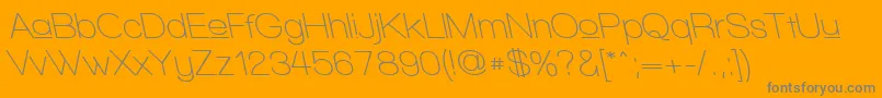 Saiba mais sobre a fonte WalkwayUpperSemiboldRevobl Fonte WalkwayUpperSemiboldRevobl – fontes cinzas em um fundo laranja