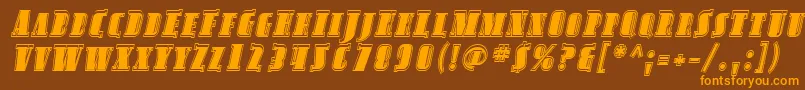 SfavondalescinlineItalic Font – Orange Fonts on Brown Background