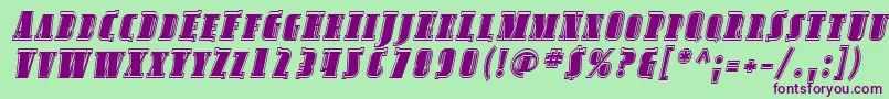 SfavondalescinlineItalic Font – Purple Fonts on Green Background