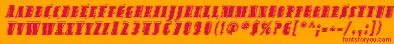 SfavondalescinlineItalic Font – Red Fonts on Orange Background