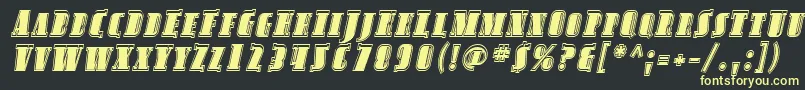 SfavondalescinlineItalic Font – Yellow Fonts on Black Background