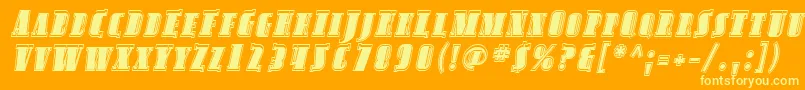 フォントSfavondalescinlineItalic – オレンジの背景に黄色の文字