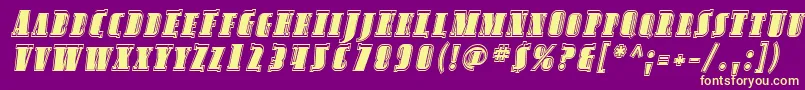 SfavondalescinlineItalic Font – Yellow Fonts on Purple Background