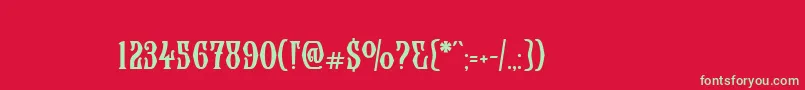 Wolverhamptonc Font – Green Fonts on Red Background