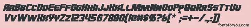 HauserBoldItalic-fontti – mustat fontit vaaleanpunaisella taustalla