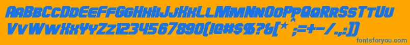 HauserBoldItalic Font – Blue Fonts on Orange Background