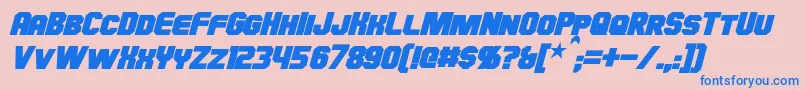 HauserBoldItalic-Schriftart – Blaue Schriften auf rosa Hintergrund