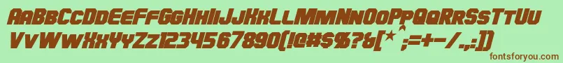 HauserBoldItalic Font – Brown Fonts on Green Background