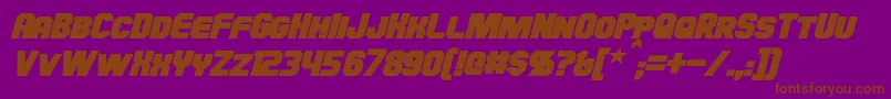 HauserBoldItalic-fontti – ruskeat fontit violetilla taustalla