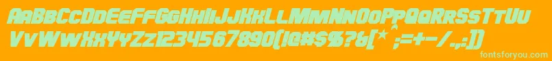 HauserBoldItalic Font – Green Fonts on Orange Background