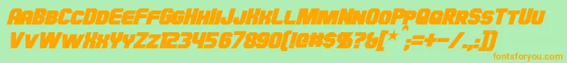 HauserBoldItalic Font – Orange Fonts on Green Background