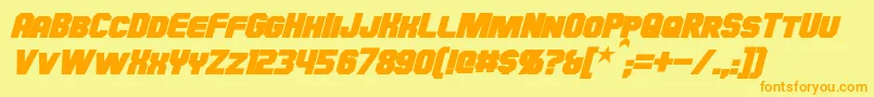 HauserBoldItalic-Schriftart – Orangefarbene Schriften auf gelbem Hintergrund