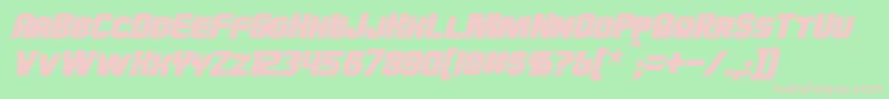 HauserBoldItalic-fontti – vaaleanpunaiset fontit vihreällä taustalla