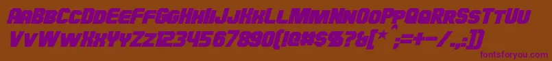 HauserBoldItalic Font – Purple Fonts on Brown Background