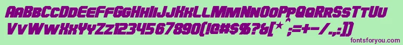 HauserBoldItalic Font – Purple Fonts on Green Background