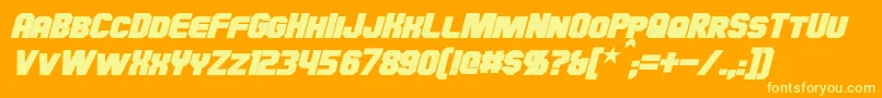 Шрифт HauserBoldItalic – жёлтые шрифты на оранжевом фоне