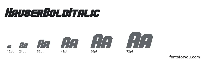 HauserBoldItalic Font Sizes