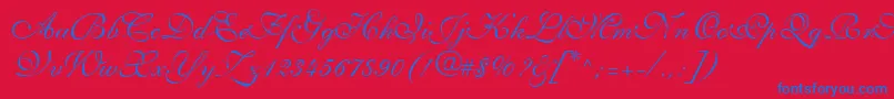 AllegrettoScriptTwo Font – Blue Fonts on Red Background