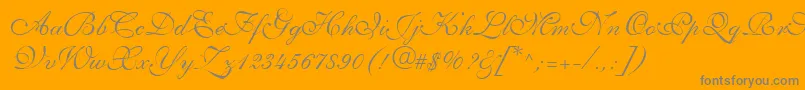 AllegrettoScriptTwo Font – Gray Fonts on Orange Background