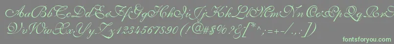 AllegrettoScriptTwo Font – Green Fonts on Gray Background