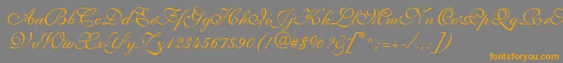 AllegrettoScriptTwo Font – Orange Fonts on Gray Background