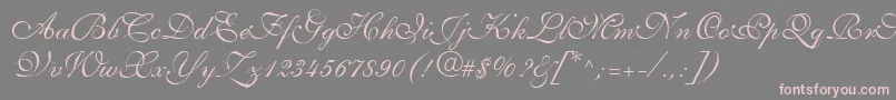 Weitere Informationen zur AllegrettoScriptTwo-Schriftart AllegrettoScriptTwo-Schriftart – Rosa Schriften auf grauem Hintergrund