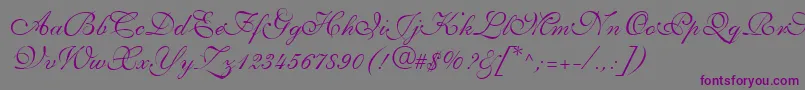 AllegrettoScriptTwo Font – Purple Fonts on Gray Background