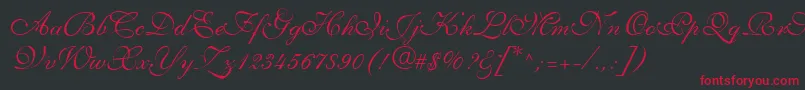 AllegrettoScriptTwo Font – Red Fonts on Black Background