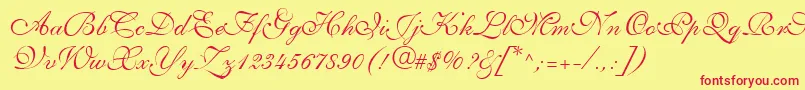 Шрифт AllegrettoScriptTwo – красные шрифты на жёлтом фоне