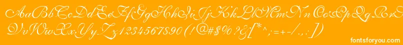 AllegrettoScriptTwo Font – White Fonts on Orange Background