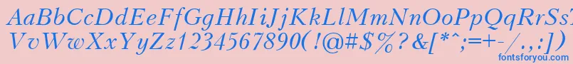 Kudri2-Schriftart – Blaue Schriften auf rosa Hintergrund