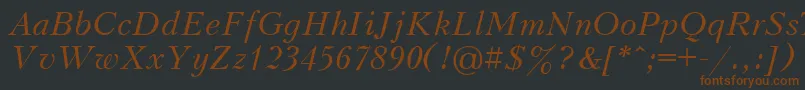 Kudri2-fontti – ruskeat fontit mustalla taustalla