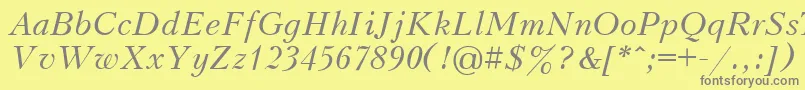 Fonte Kudri2 – fontes cinzas em um fundo amarelo