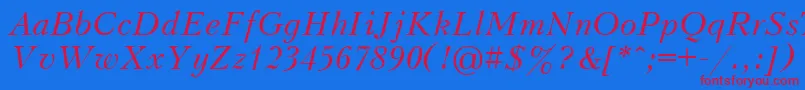 フォントKudri2 – 赤い文字の青い背景