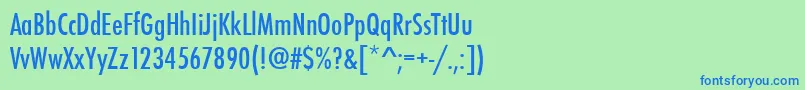 Fonte StFunctionCondensed – fontes azuis em um fundo verde