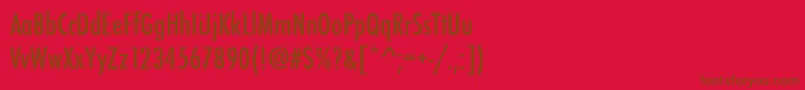 StFunctionCondensed-Schriftart – Braune Schriften auf rotem Hintergrund