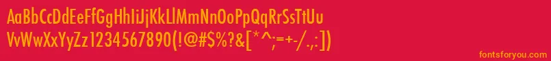 Шрифт StFunctionCondensed – оранжевые шрифты на красном фоне
