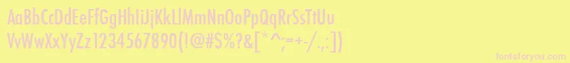 Fonte StFunctionCondensed – fontes rosa em um fundo amarelo