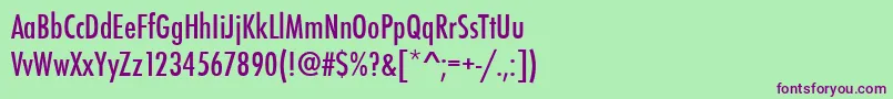 フォントStFunctionCondensed – 緑の背景に紫のフォント