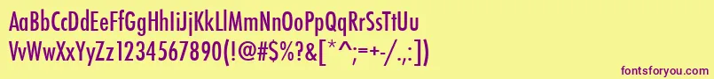 フォントStFunctionCondensed – 紫色のフォント、黄色の背景