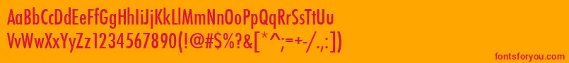 StFunctionCondensed Font – Red Fonts on Orange Background