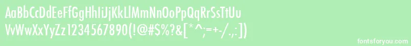フォントStFunctionCondensed – 緑の背景に白い文字